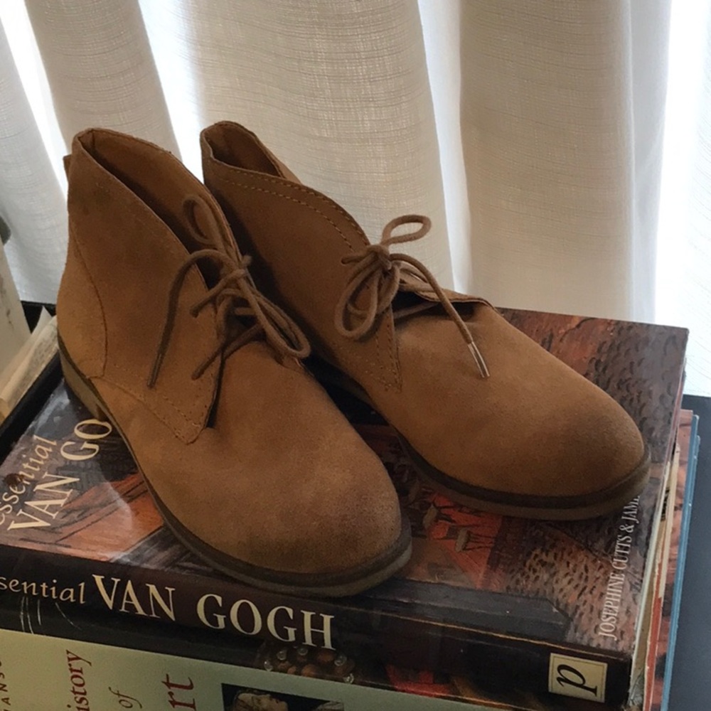 Lucky Brand Tan Leather Ankle Boots sz 5.5 bootie